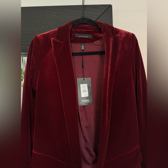 WHBM Velvet Blazer SIZE 0 NWT - Picture 3 of 7